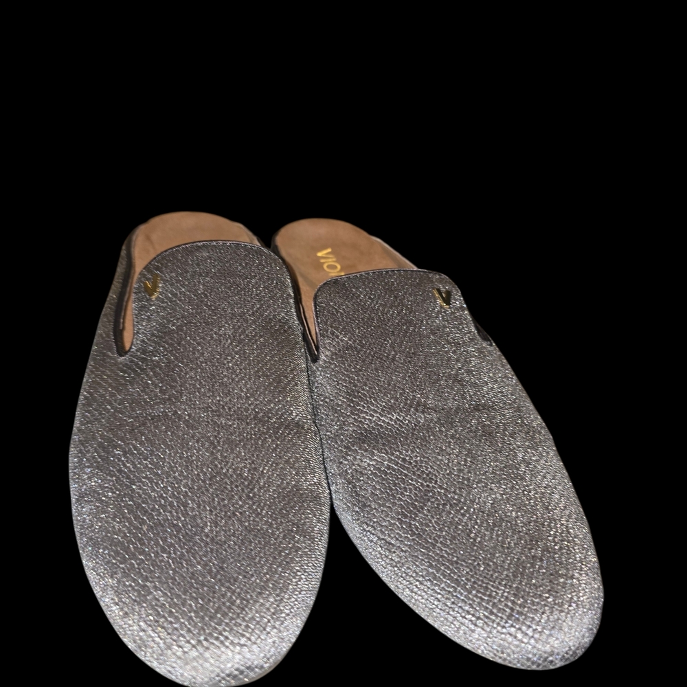 Vionic Metallic Silver Slip-On Loafers